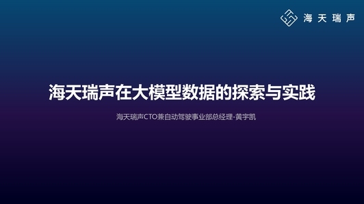 海天瑞声在大模型数据的探索与实践