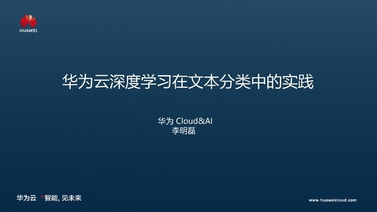 华为云深度学习在文本分类中的实践