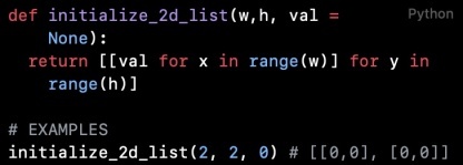 Python代码阅读（第12篇）：初始化二维数组