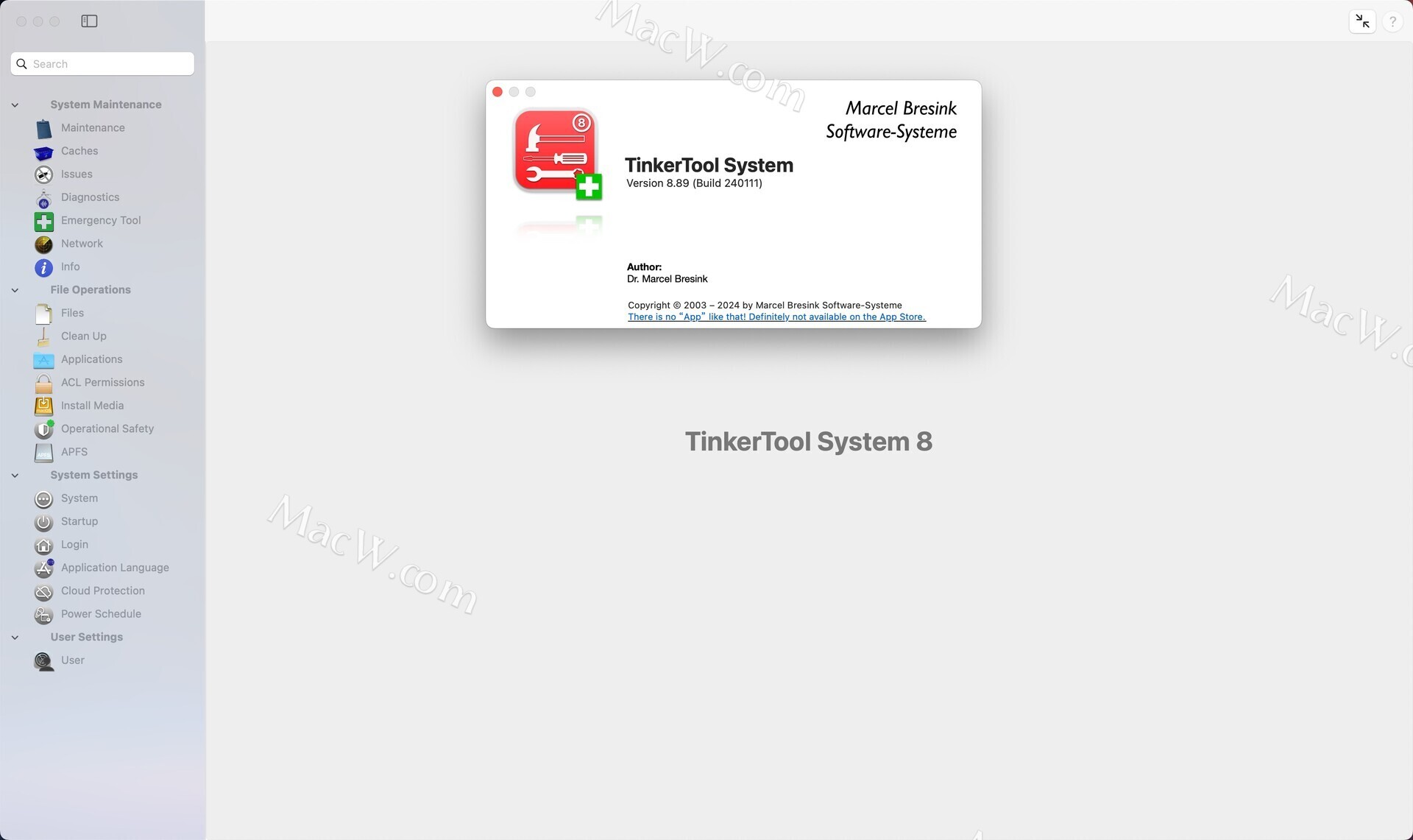 Mac系统维护工具TinkerTool System v8.89最新下载