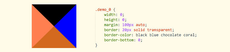 CSS常用样式——绘制各种角度的三角形（1）