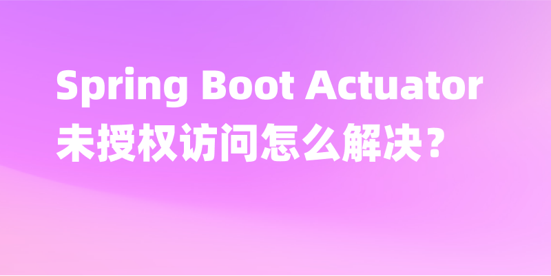 修复 Spring Boot Actuator 未授权访问问题的指南