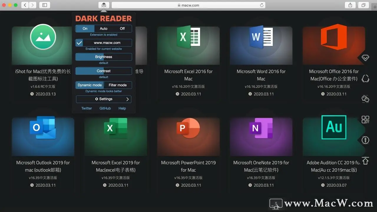 Dark Reader for Safari mac(适用于Safari浏览器的深色模式插件)
