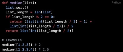 Python代码阅读（第28篇）：计算列表中位数