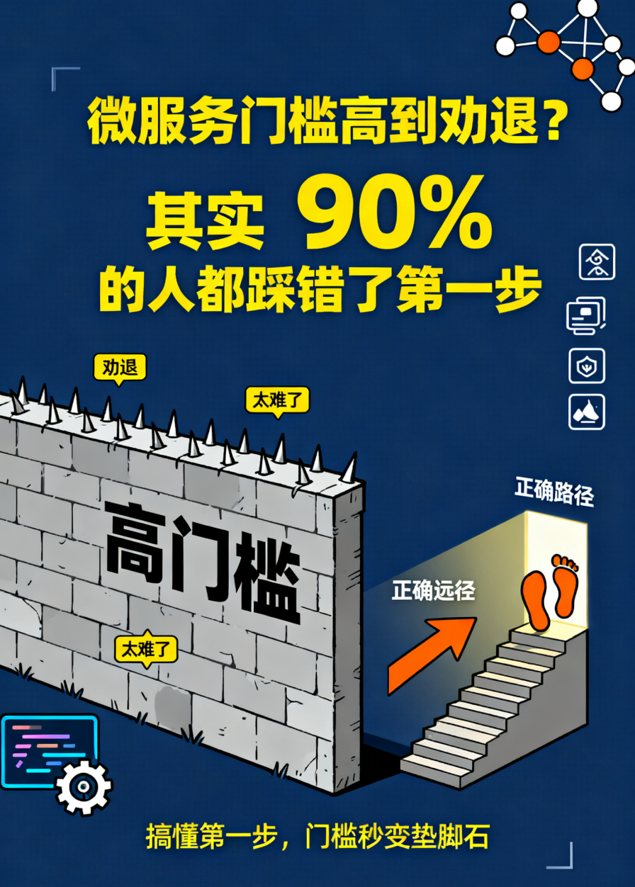 微服务门槛高到劝退?其实 90% 的人都踩错了第一步