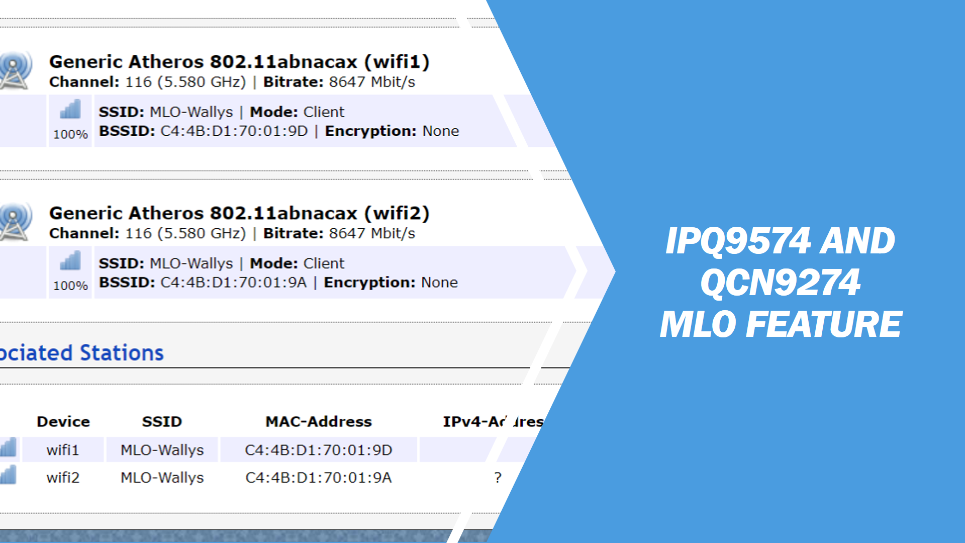 IPQ9574 and QCN9274: Explore the WiFi7 MLO feature Test with Wallys DR9274