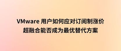 VMware 用户如何应对订阅制涨价？超融合能否成为最优替代方案？