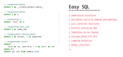 A New ETL Language -- Easy SQL