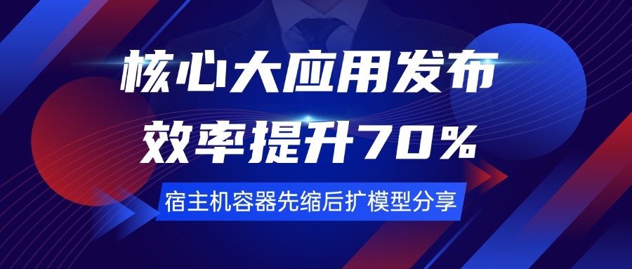 核心大应用发布效率提升70%，宿主机容器先缩后扩模型分享