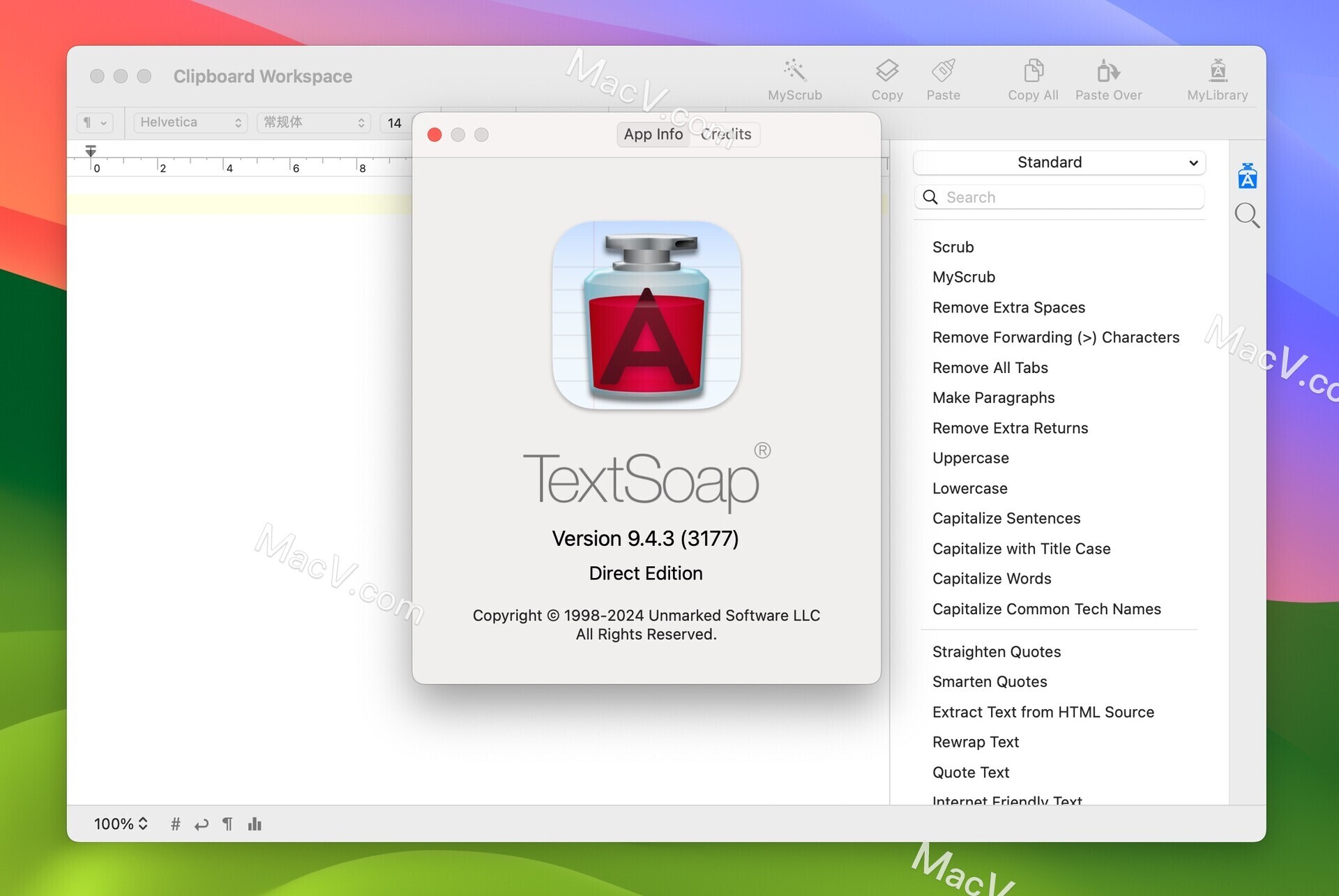 TextSoap for Mac(实用的文本格式清除工具) v9.4.3激活版