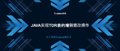 【深入理解TcaplusDB技术】Java实现TDR表的增删查改操作