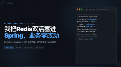 我把Redis双活塞进Spring，业务代码零改动