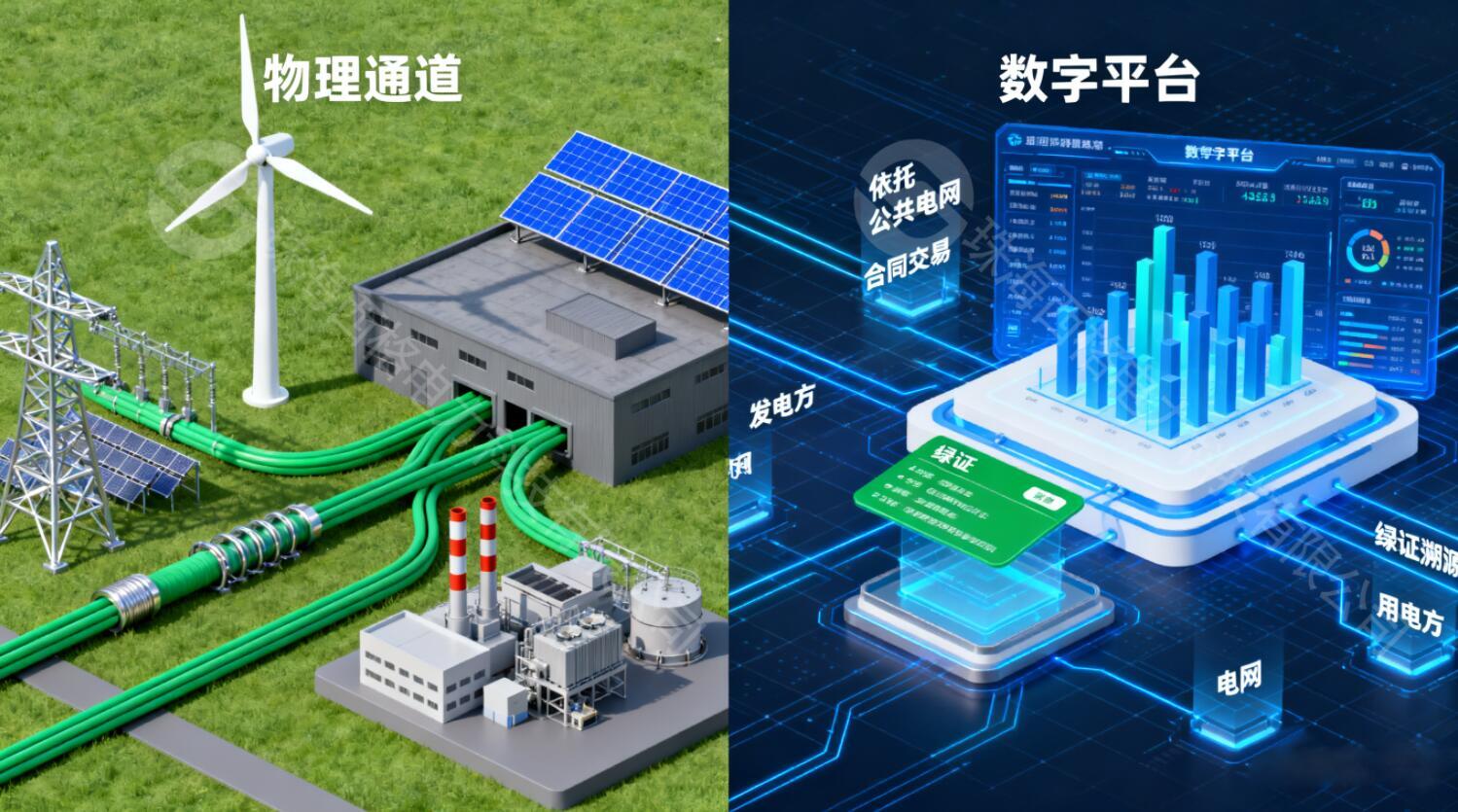 绿电直连与绿电直供的区别:数字化平台与物理通道的跨界对话