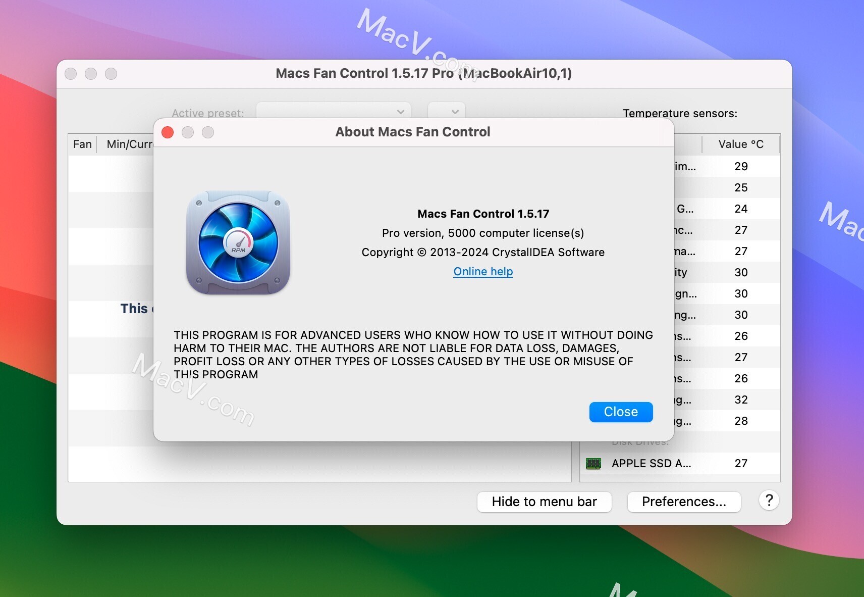 Mac电脑风扇控制软件：Macs Fan Control Pro 授权激活版