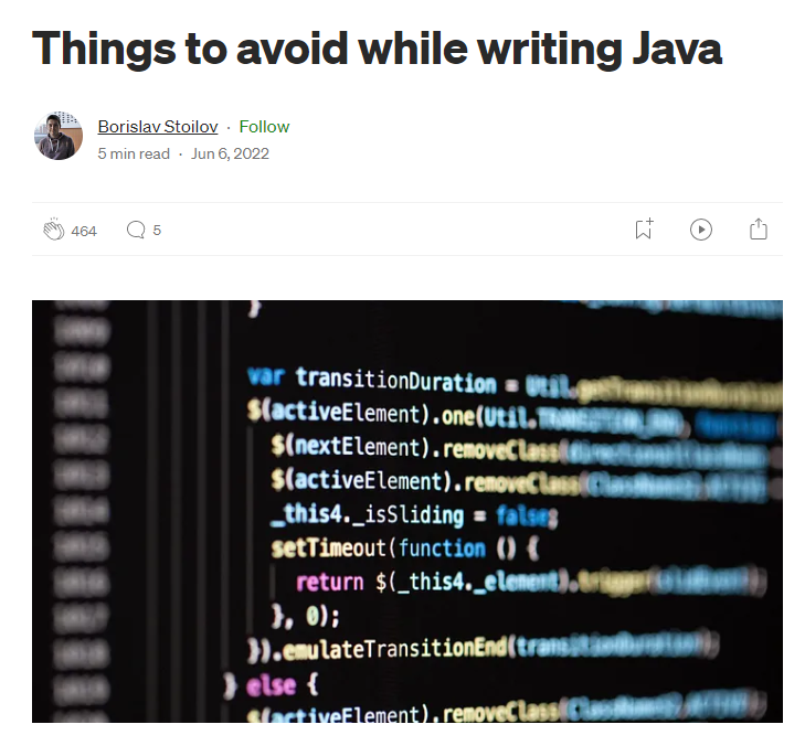 编写Java代码时应该避免的6个坑