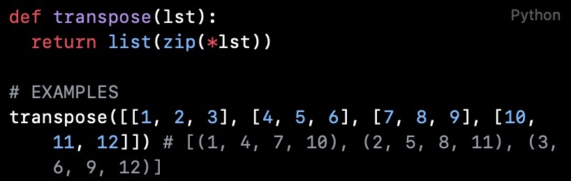 Python代码阅读（第41篇）：矩阵转置