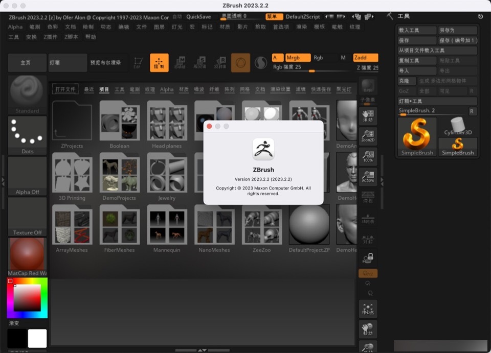 Pixologic ZBrush 2023 for Mac(三维数字雕刻软件)v2023.2.2中文版