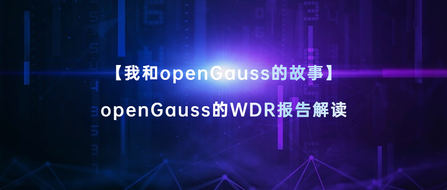 【我和openGauss的故事】openGauss的WDR报告解读