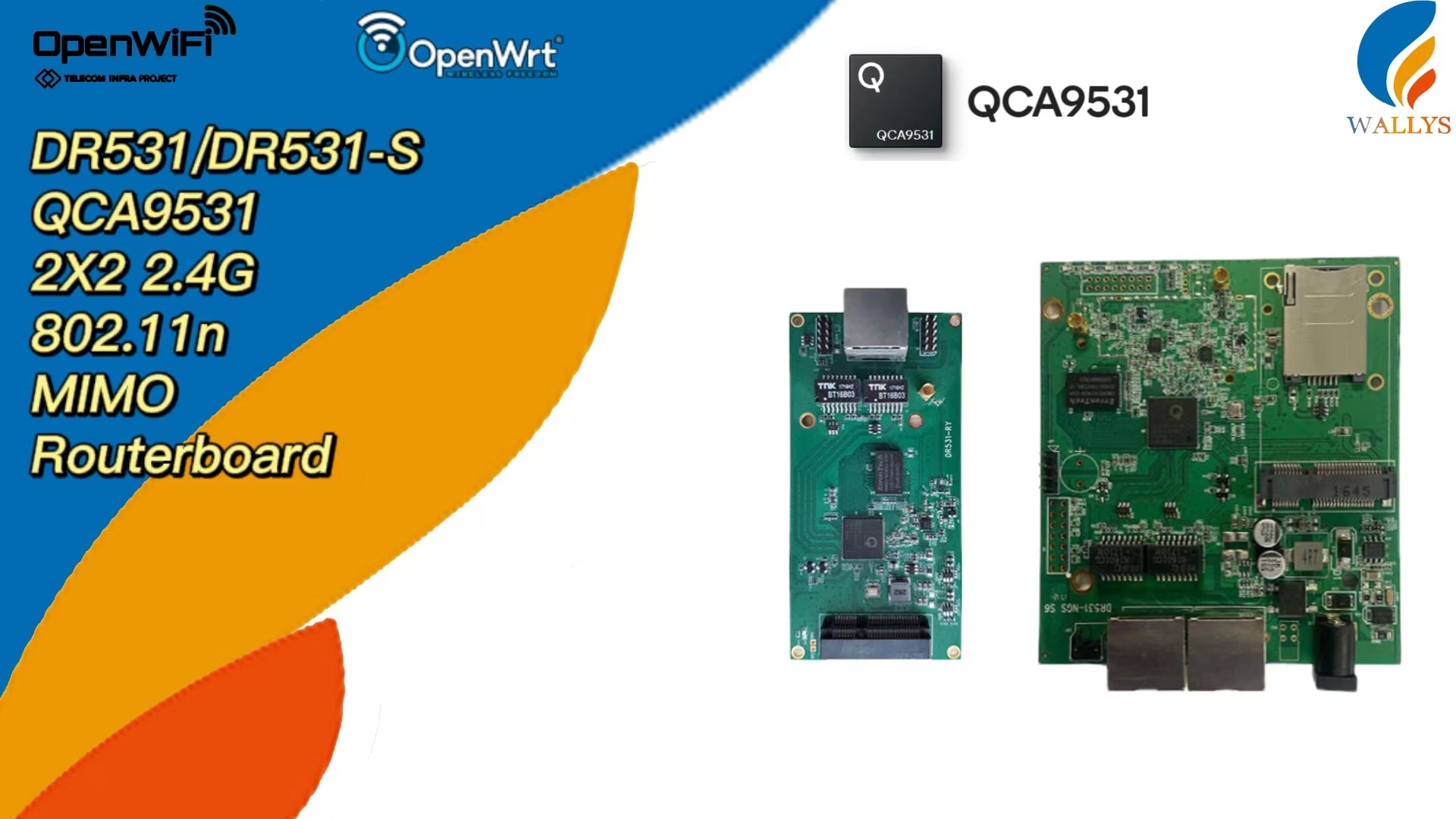 DR531|QCA9531 Wi-Fi routerboard 2X2 802.11n 2.4G MIMO