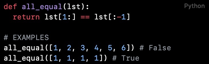 Python代码阅读（第13篇）：检测列表中的元素是否都一样