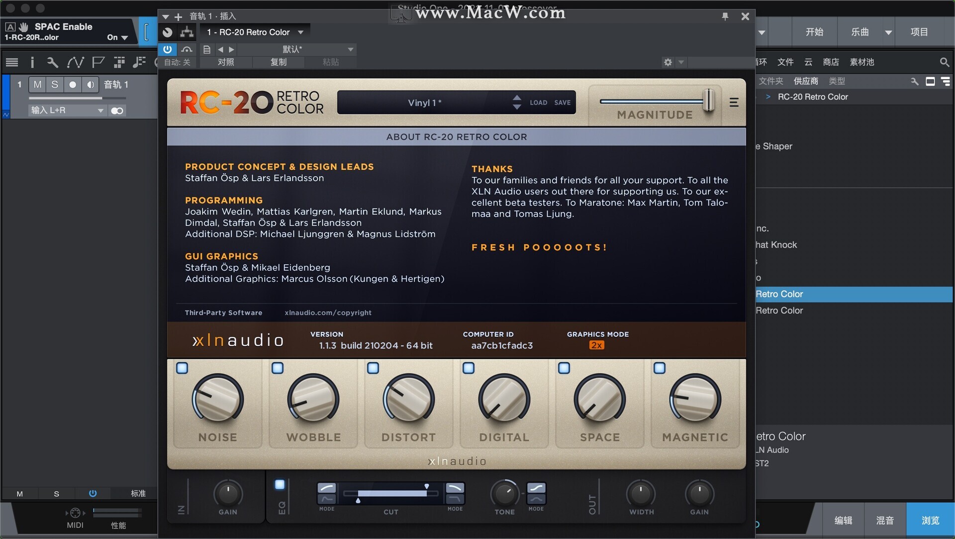 XLN Audio RC-20 Retro Color for Mac(创意效果插件) v1.1.3激活版