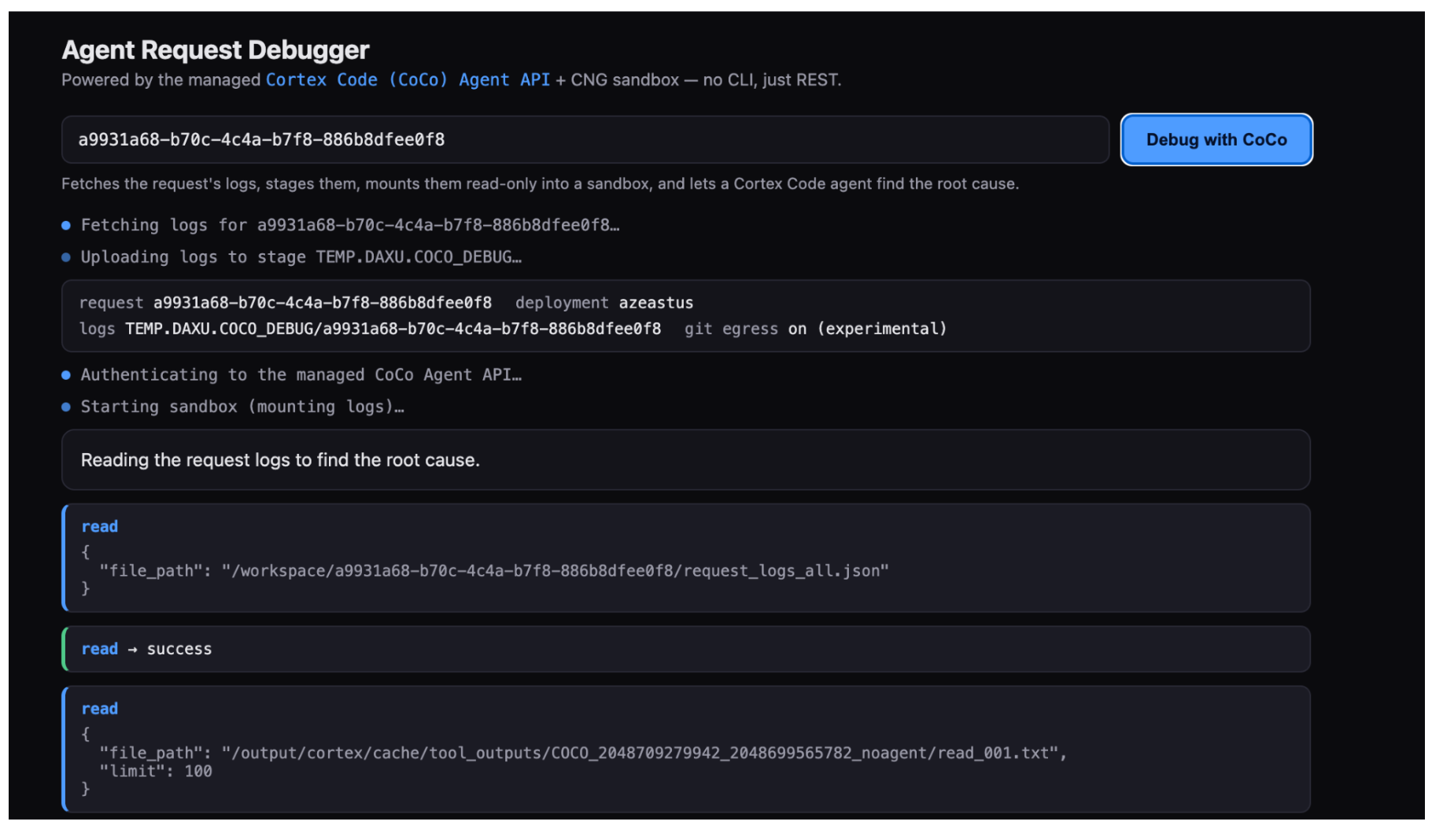 agent request debugger
