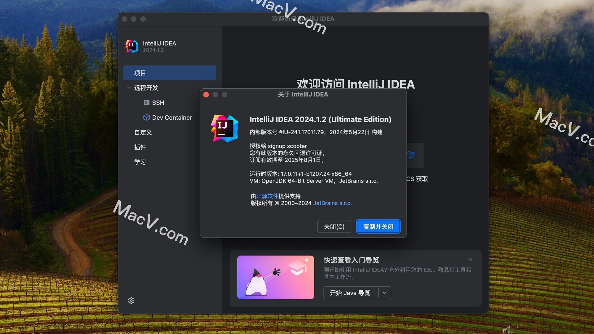 IntelliJ IDEA 2024 .1.2中文激活版 Java开发 mac编程软件下载