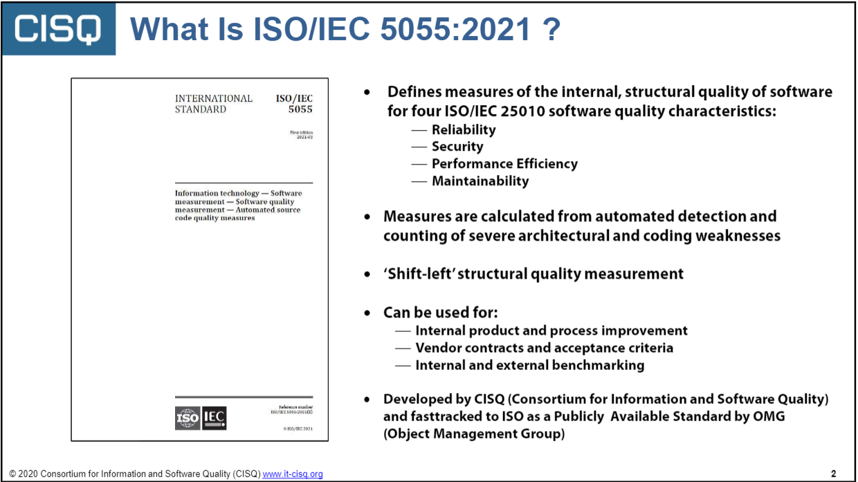 自动源代码质量度量（ISO/IEC 5055）