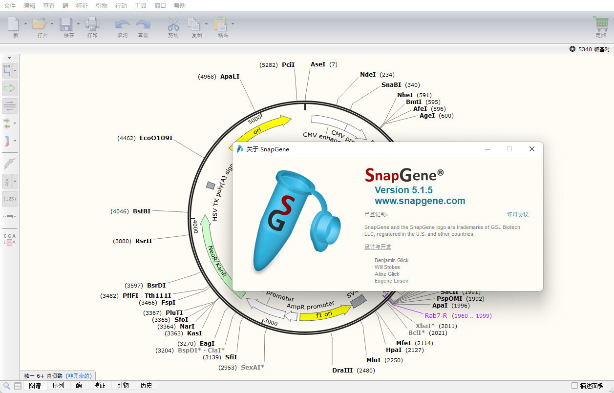 DNA序列分析软件 SnapGene 5破解版含SnapGene5激活工具 mac/win