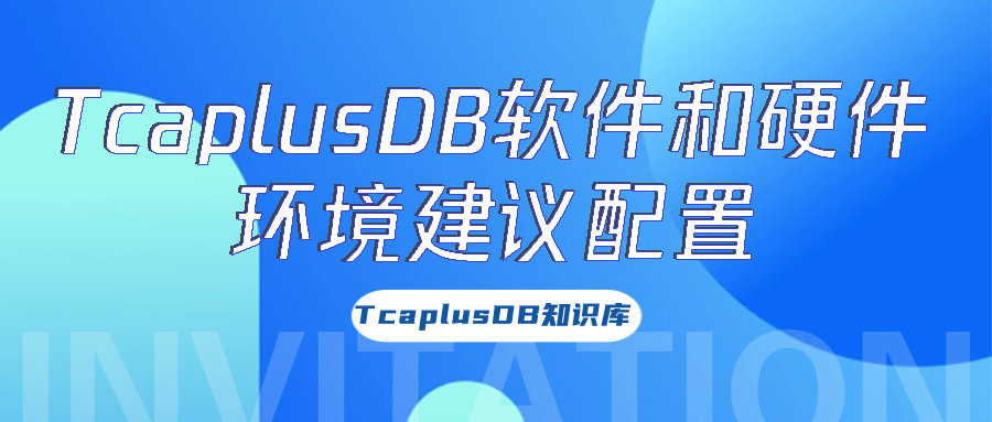 【TcaplusDB知识库】TcaplusDB软件和硬件环境建议配置