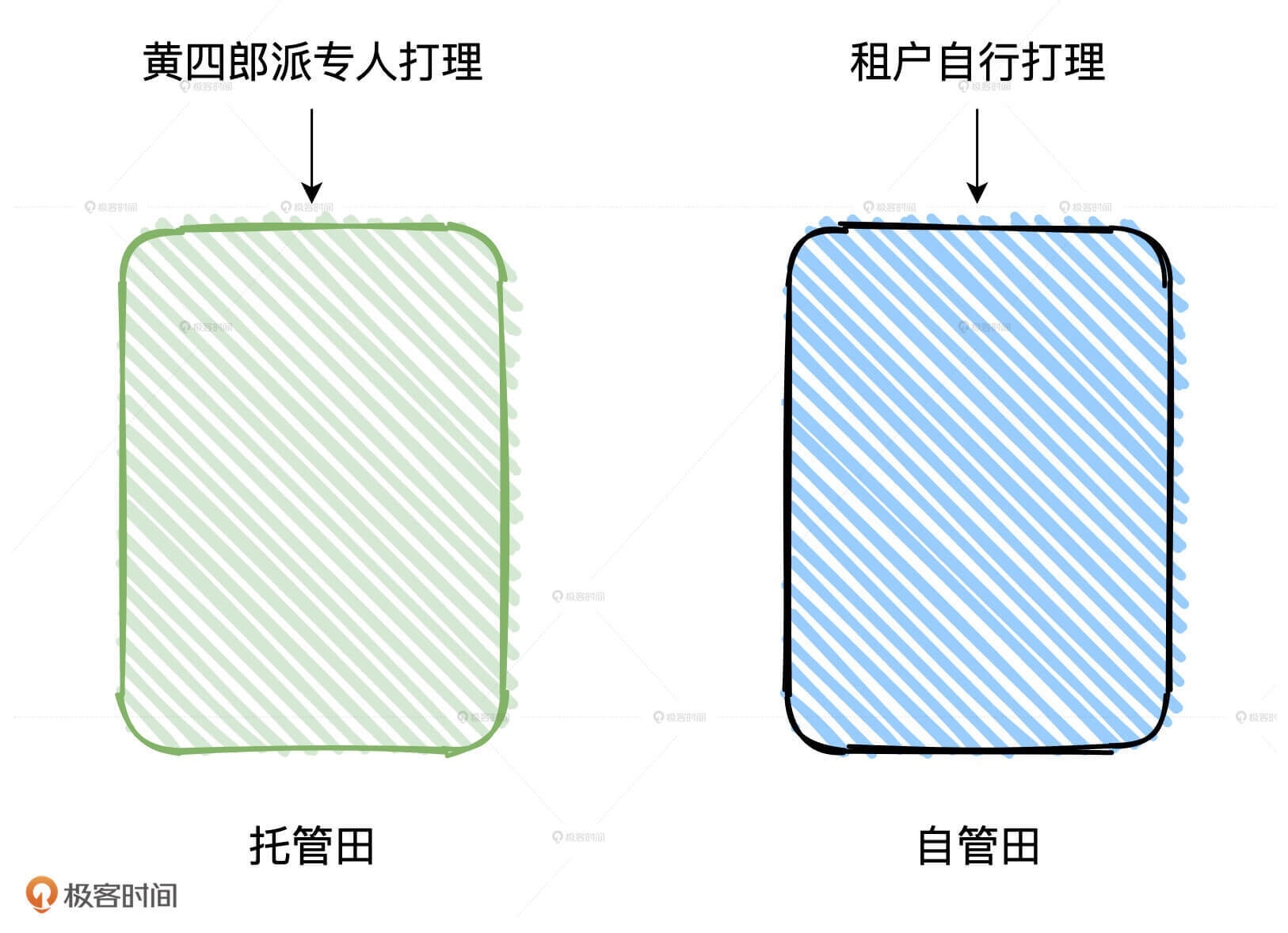 托管田与自管田